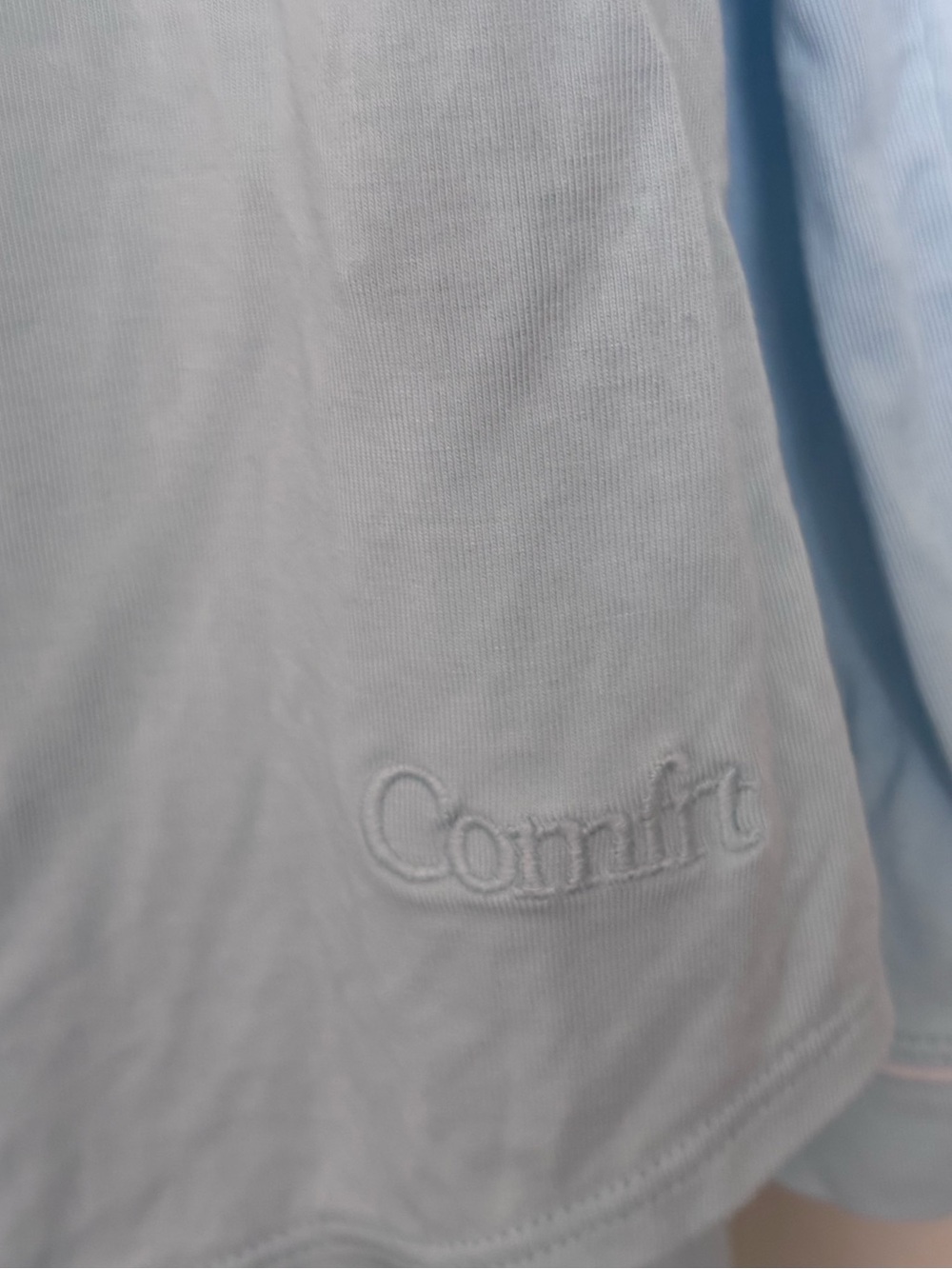 Comfrt Modal Pajama Set Light Blue Button Front Long Sleeve & Pants Size M - Picture 4 of 8